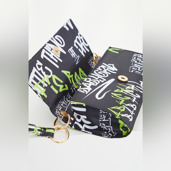 New Black Gothic Multi Font Shoulder Bag - Picture 5 of 5